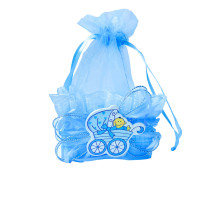 Bonbonieră pentru cumatrie albastra