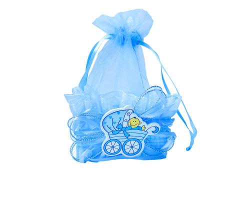 Bonbonieră pentru cumatrie albastra