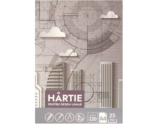 Mapa de desen liniar A4 25file, 120g/m2 M*4552 (50)