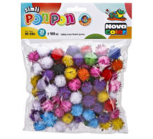 Pompoane cu gliter 20mm 100buc, asorti NC-884 (50)