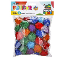 Pompoane cu gliter 30mm 50buc, asorti NC-885 (50)