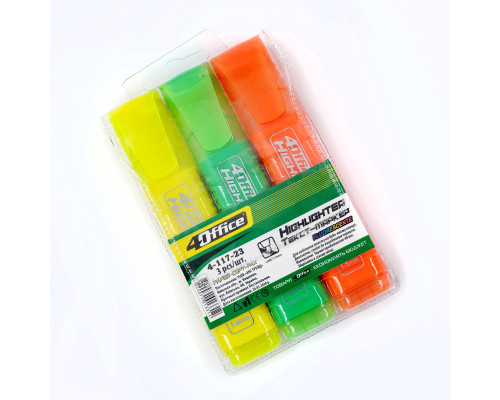 Set markere text, 3 buc, 1-5mm, 4Office 4-117-23 (50/400)