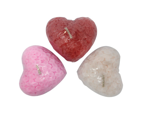 Lumanare parfumată Inimă din flori 7x2,5cm (diverse culori și arome) SA6