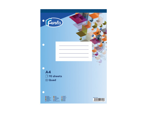 Блокнот А4 70л. клетка, на склейке, FOROFIS 91716 (6/180)