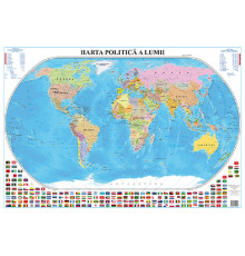 Harta politică a lumii cu steaguri. 67X99cm С* 150299