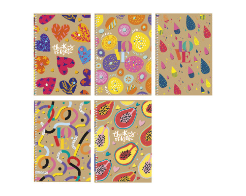 Блокнот A5 96, клетка, спираль, КРАФТ+лазерная высечка, Student A5-SC-096-6114K (3/54)