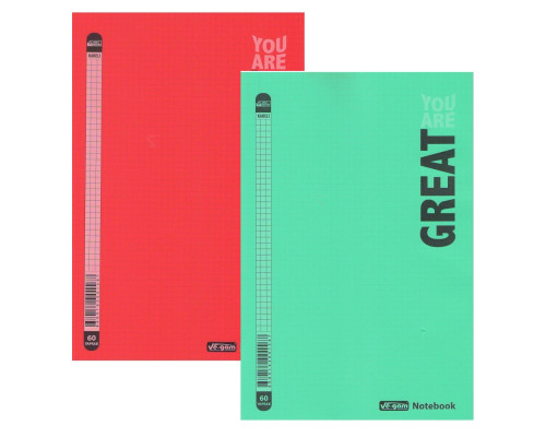 Caiet A4, 40foi, matem., plastic, Gingko (24/144)