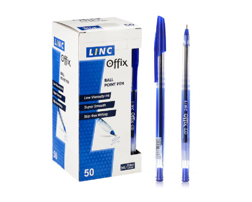 21007 Шариковая ручка 1мм, синяя, Linc offix S1-8 (50/2000/4000)