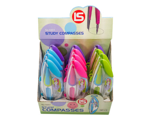 Compas metal, in tub de plastic, asorti 01A, S4-1 (12/48/384)