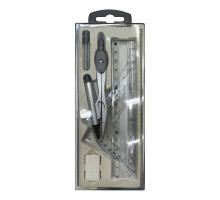 Готовальня 6 предм.,с линейками, в пластик. пенале, 782, (12/144)