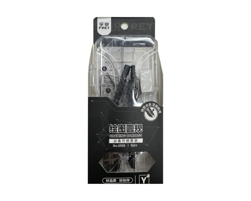 Set compas cu rigle, 8 piese, in cutie plastic 6908, (12/144)
