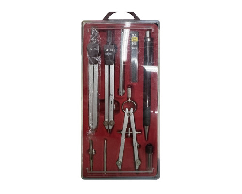 Set compas 9 piese, in cutie plastic 709C, (10/80)