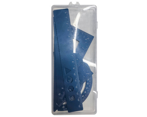 Set rigle metal: 2echere. transportor rigla 15cm. (24/288)