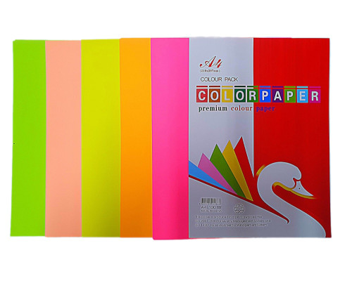 Set hirtie colorata A4 5cul. neon, 100foi, 80gr. (50)