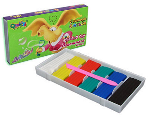 40662 Пластилин "Elefant" 6 цв., 120 гр 1121A (24/96)