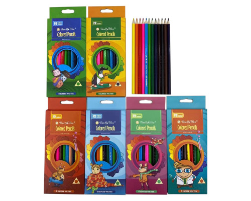 30836 Creioane 12 culori, triunghiulare, S14-1 (12/240)